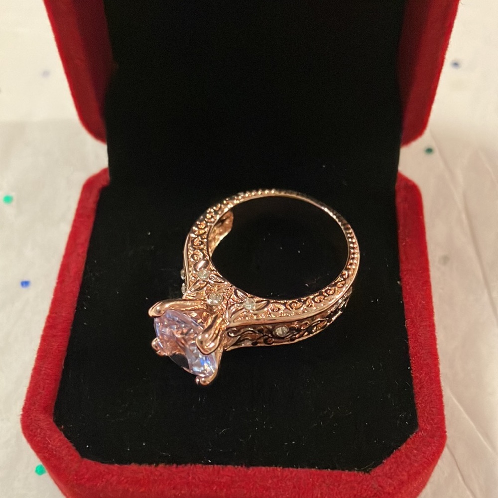 Vintage Stainless Steel Solitaire Ring.Size 8